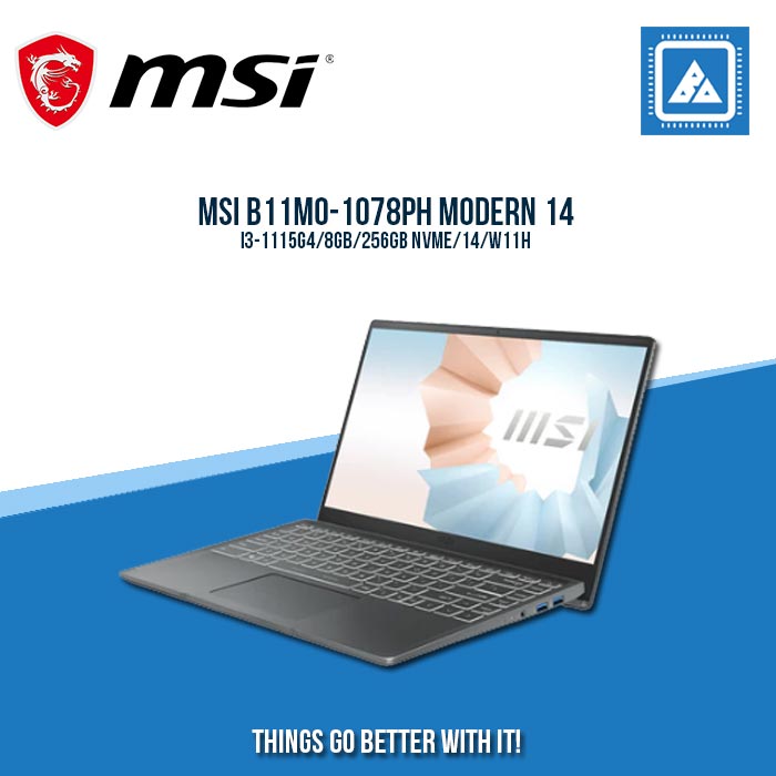 MSI B11MO-1078PH MODERN 14 I3-1115G4/8GB/256GB NVME | BEST FOR STUDENTS LAPTOP MSI B11MO-1078PH MODERN 14 I3-1115G4/8GB/256GB NVME | BEST FOR STUDENTS LAPTOP